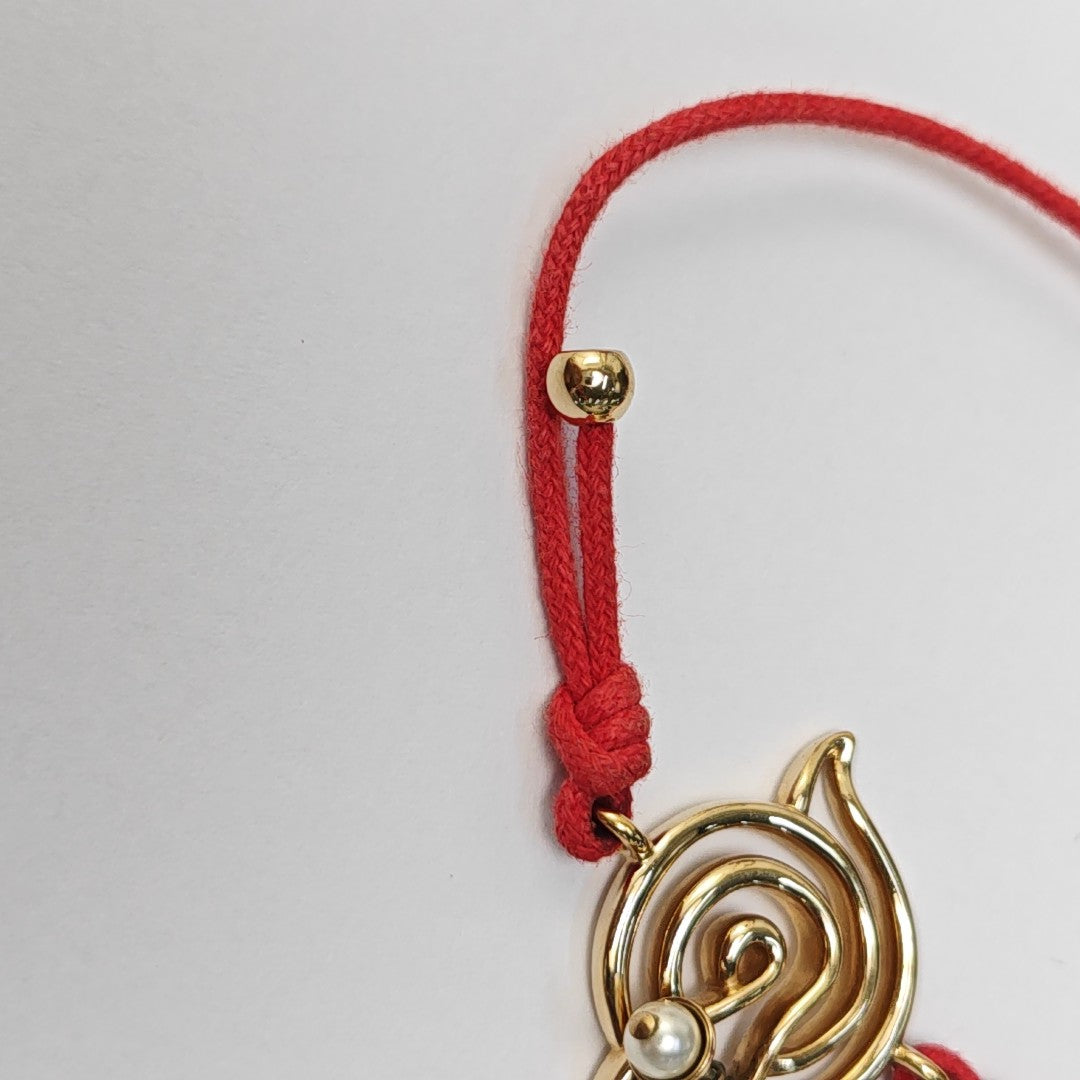 Oui Fabric Red Bracelet
