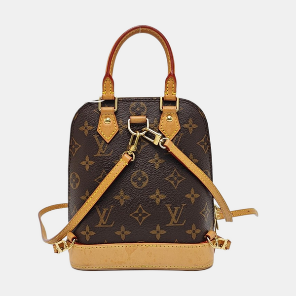 ALMA Mini Monogram Coated Canvas Brown