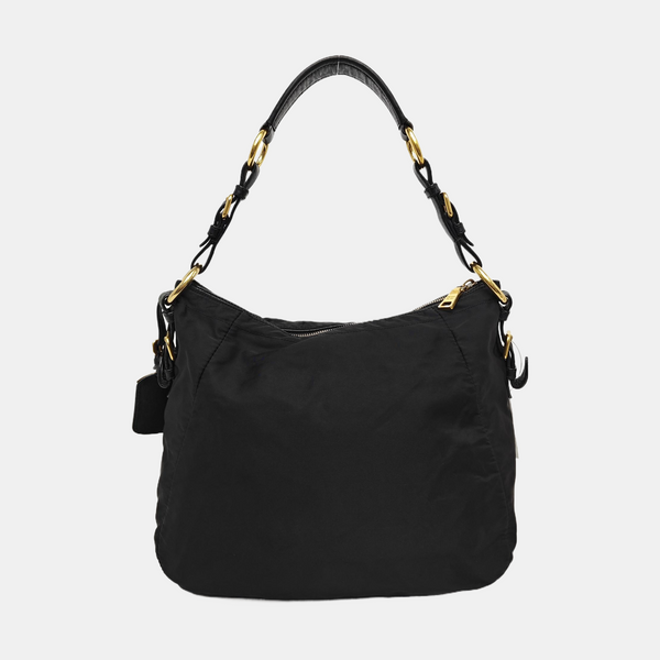 Nylon Shoulder Bag Black