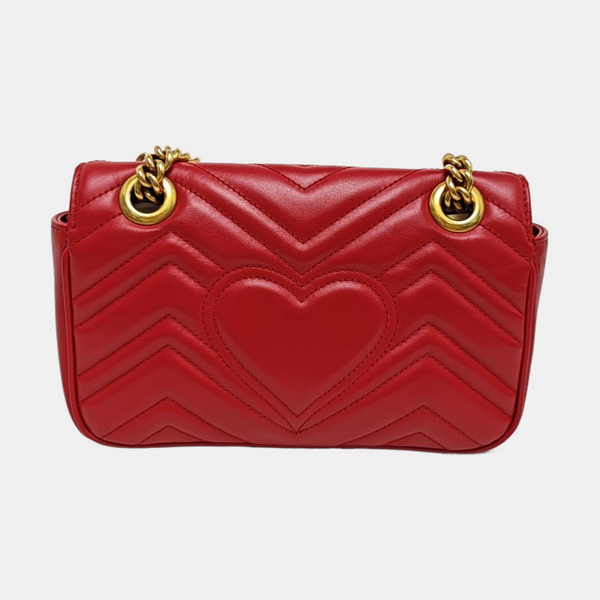 GG Marmont Small Quilted Calfskin Red