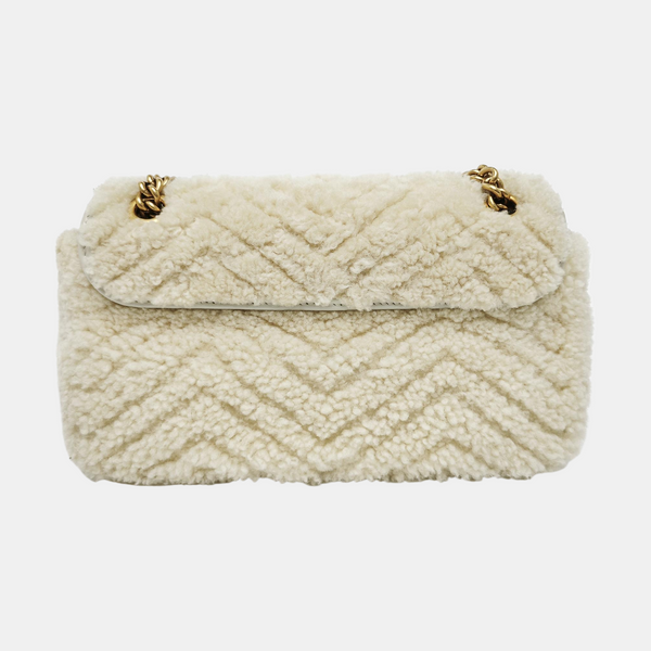 GG Marmont Medium Quilted Sheepskin Beige