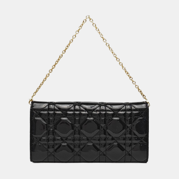 Lady Dior Small Quilted Patent Leather Black