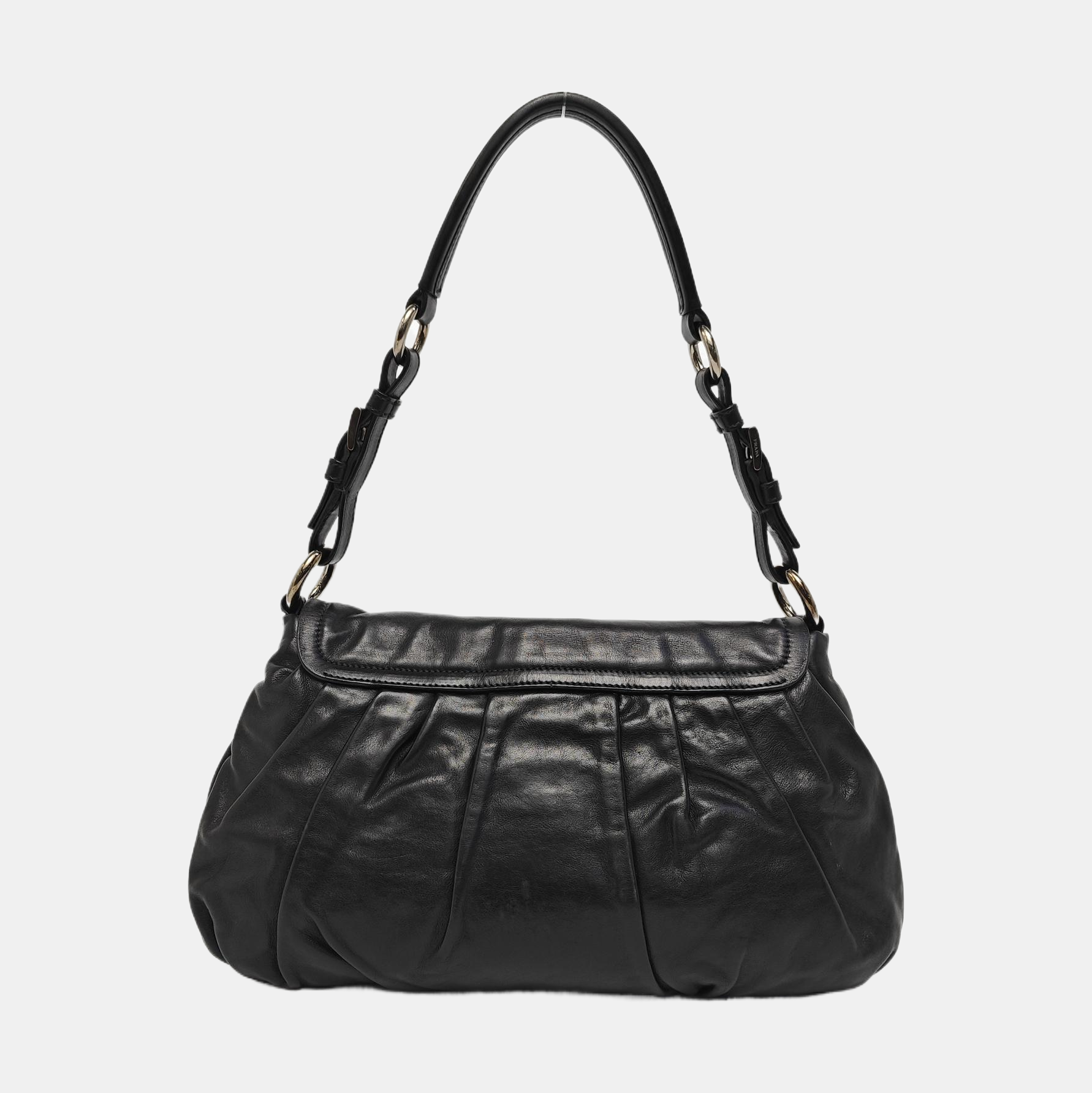 Leather Top Handle Bag Black