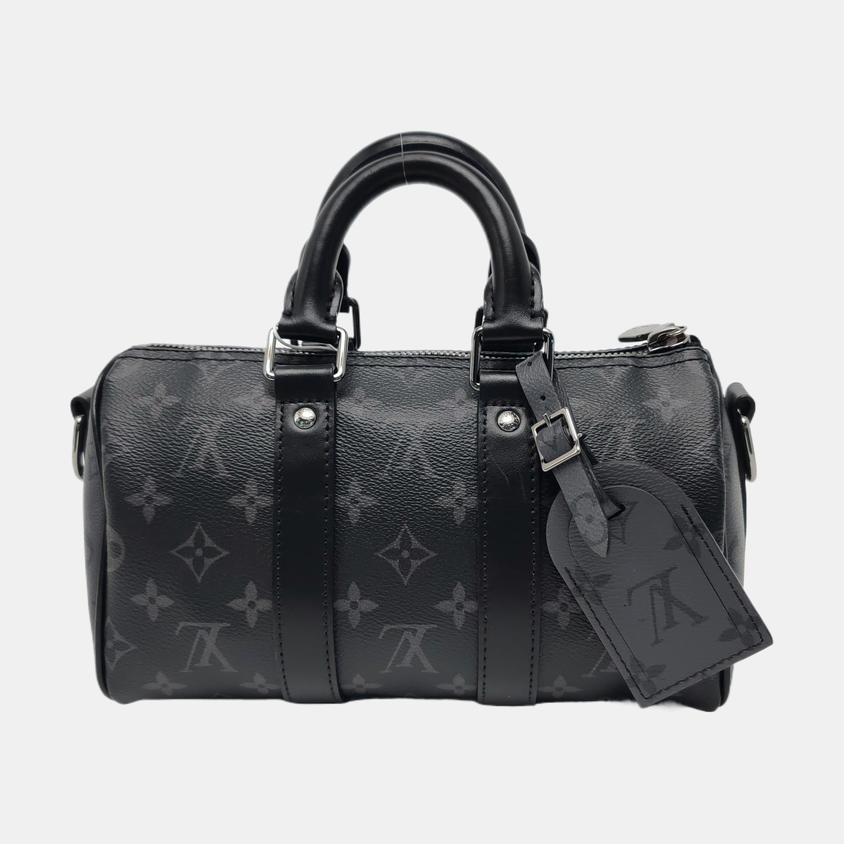 KEEPALL 25 Monogram Coated Canvas Black