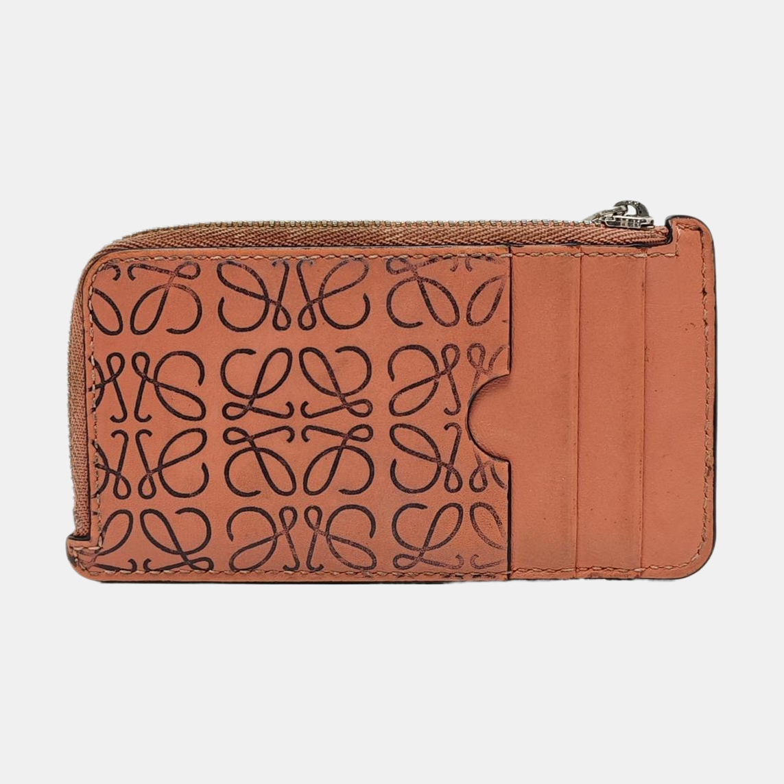 Monogram Calfskin Card Holder Pink