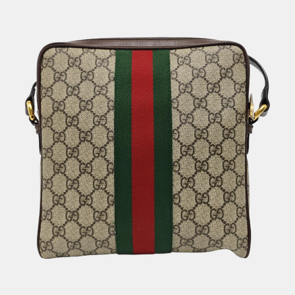 Ophidia Small Monogram Coated Canvas Beige