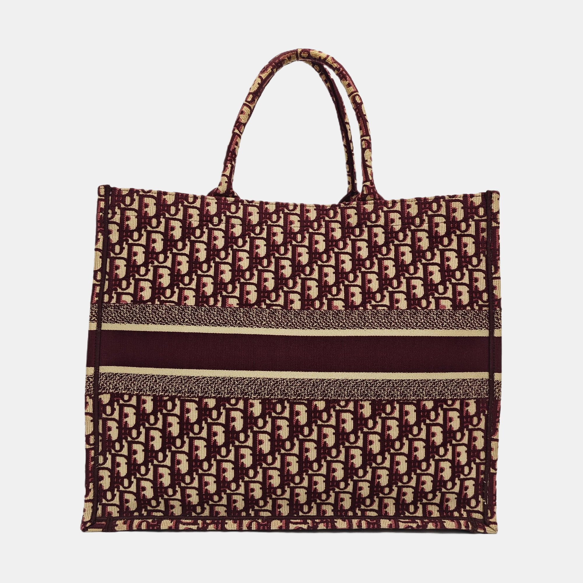 Book Tote Large Oblique Canvas Red