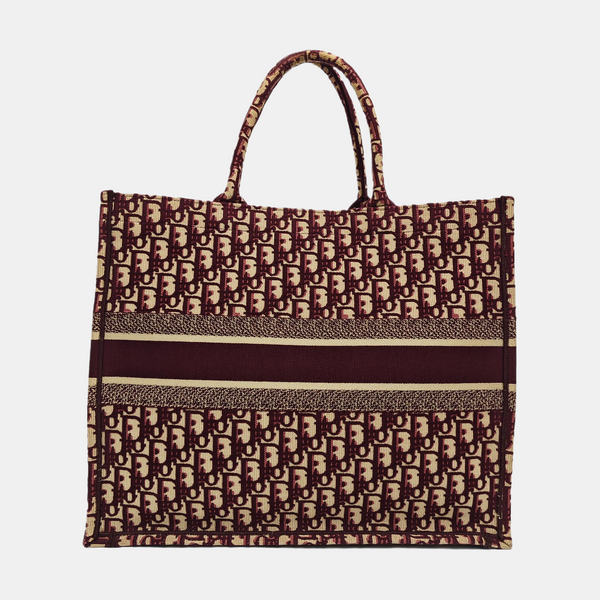 Book Tote Large Oblique Canvas Red