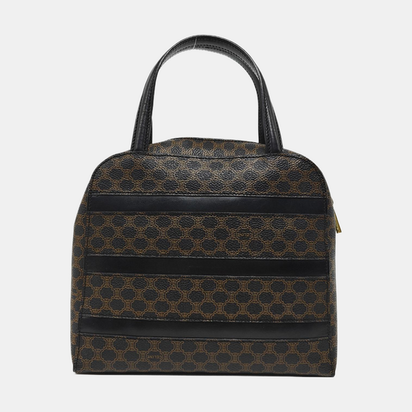 Coated Canvas Top Handle Bag Brown