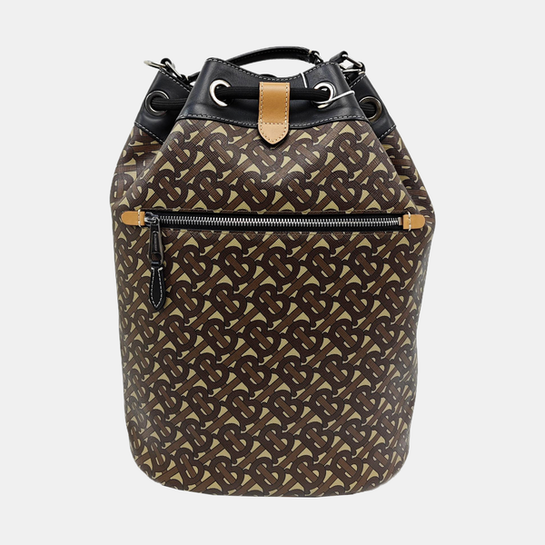 Coated Canvas Tote Bag Brown