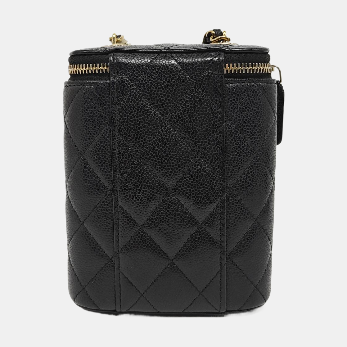 VANITY CASE Mini Quilted Grained Calfskin Black