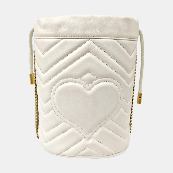 GG Marmont Mini Quilted Calfskin White