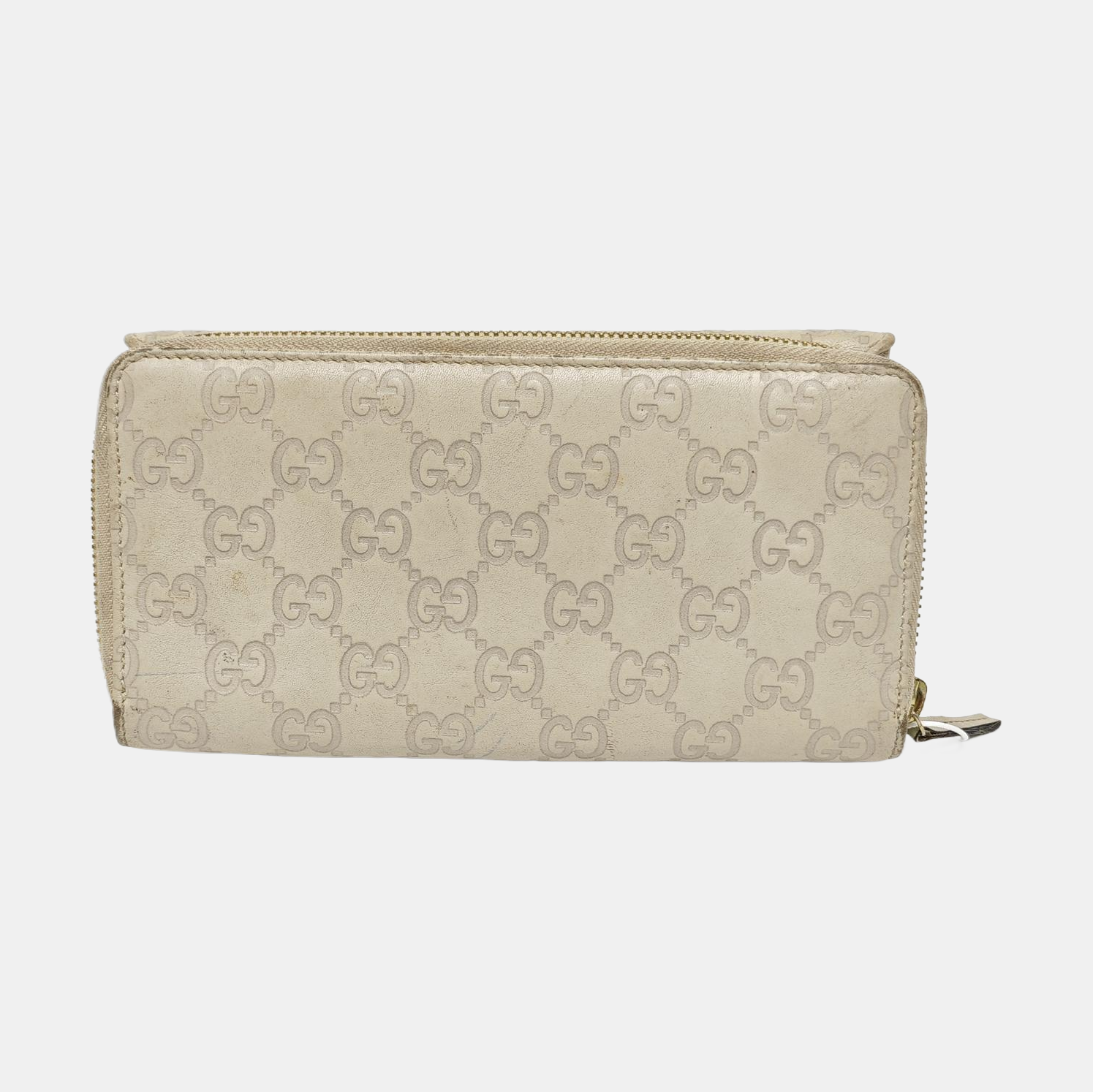 Monogram Leather Wallet Beige