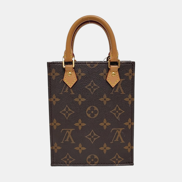 SAC PLAT Mini Monogram Coated Canvas Brown