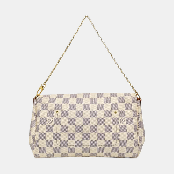 FAVORITE PM Damier Azur Coated Canvas White