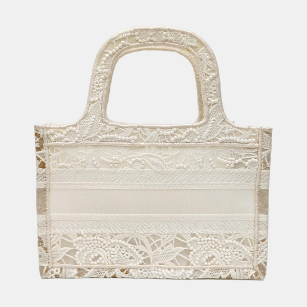 Book Tote Mini Canvas White
