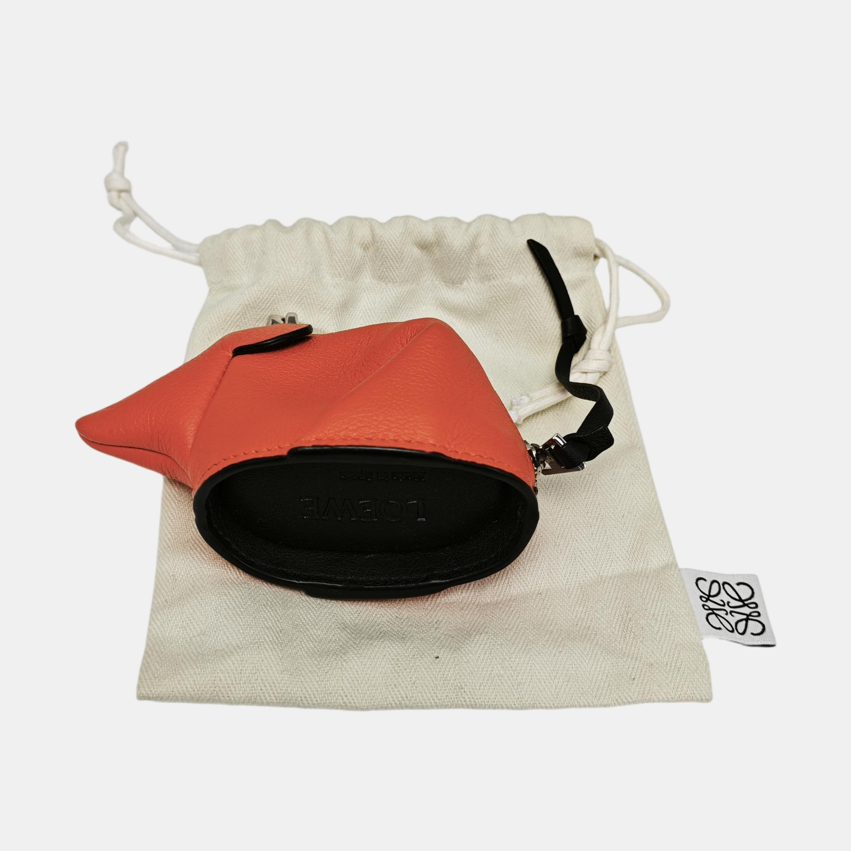 Leather Bag Charm Orange