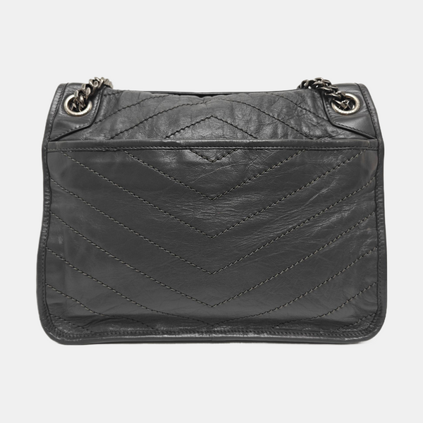 NIKI Medium Chevron Calfskin Gray