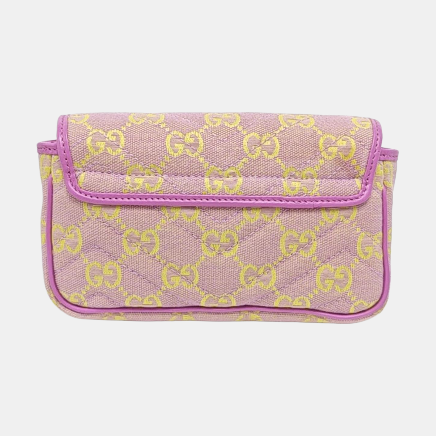 GG Marmont Mini Quilted, Monogram Canvas Pink