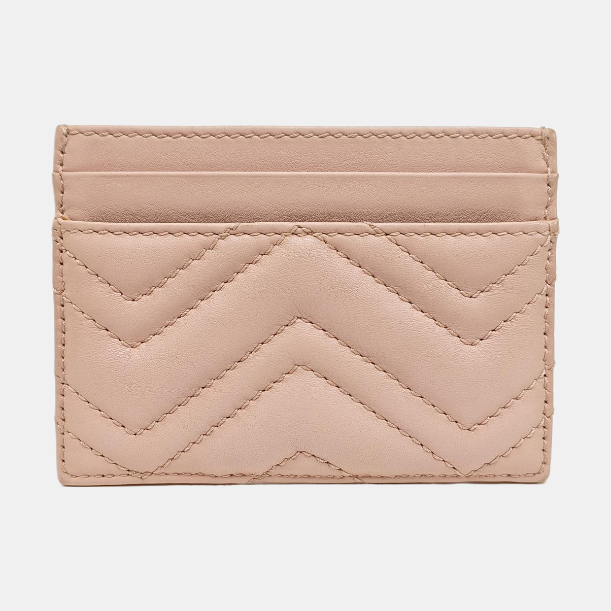 GG Marmont Mini Quilted Leather Pink Card Holder