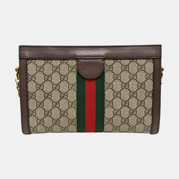 Ophidia Small Monogram Lona Revestida Beige