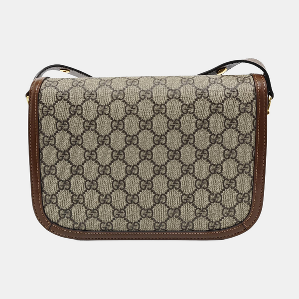 Horsebit 1955 Medium Monogram Coated Canvas Beige