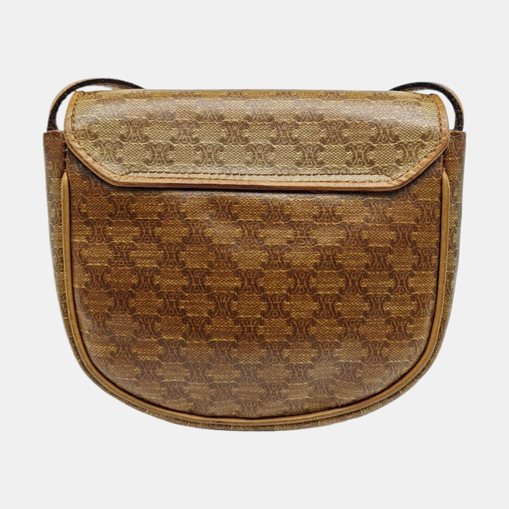 Coated Canvas Shoulder Bag Beige