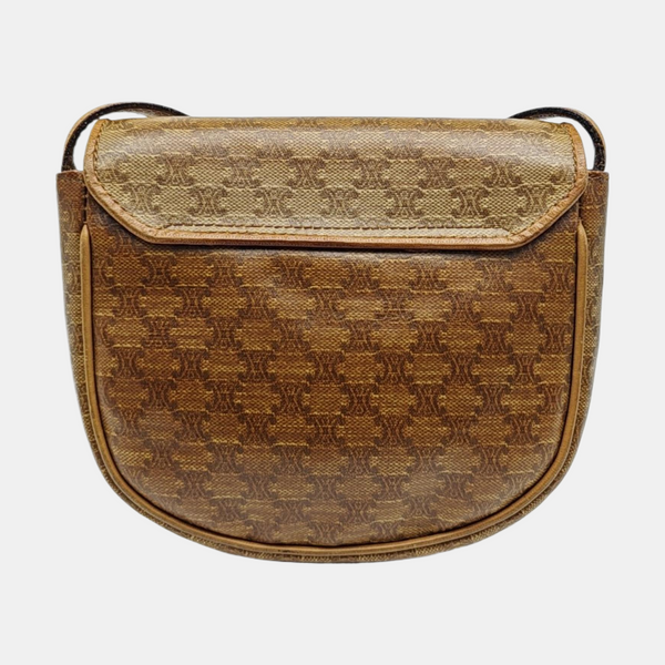 Coated Canvas Shoulder Bag Beige