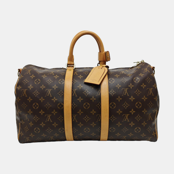 KEEPALL 45 Monogram Coated Canvas Brown