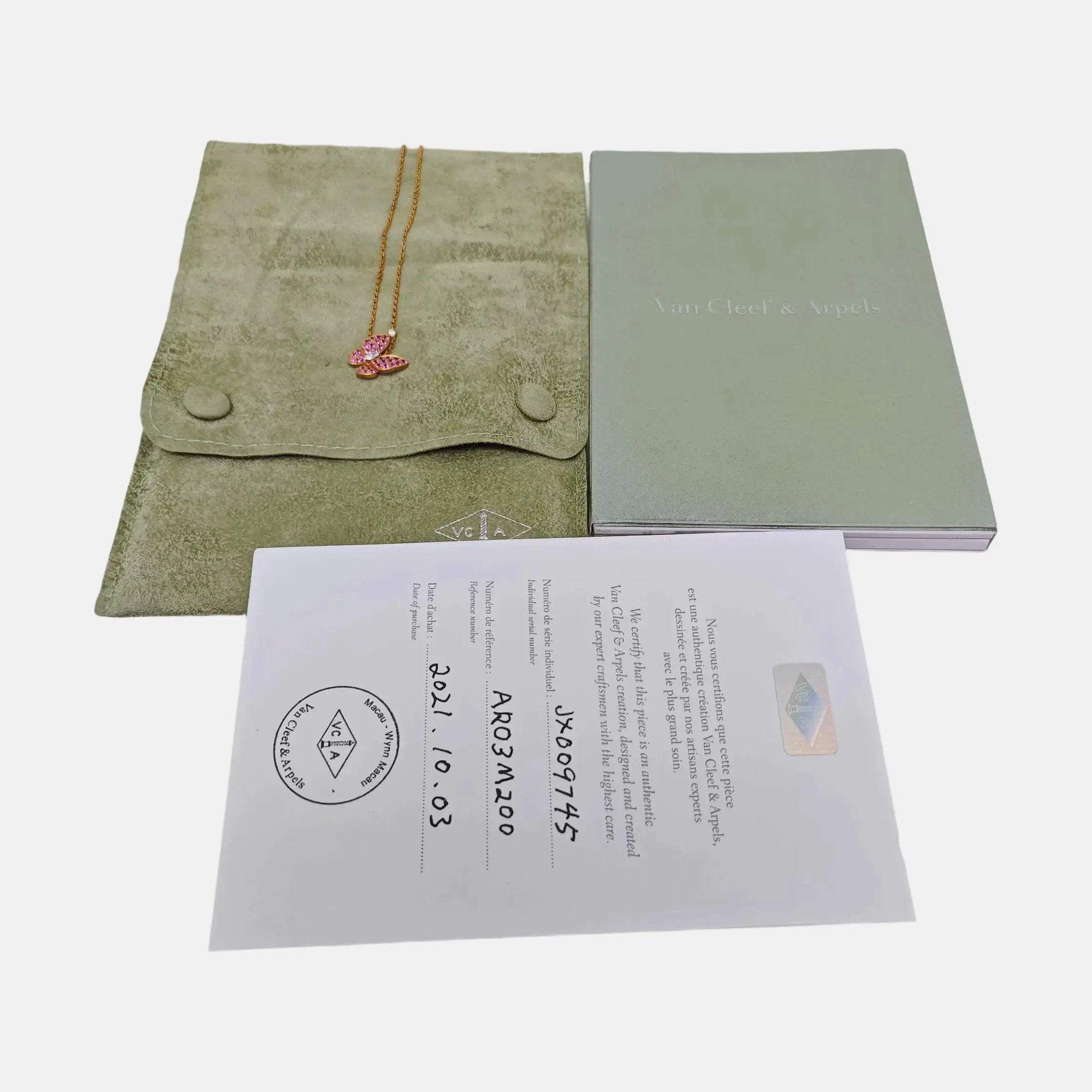 Two Butterfly 18k Rose Gold Necklace