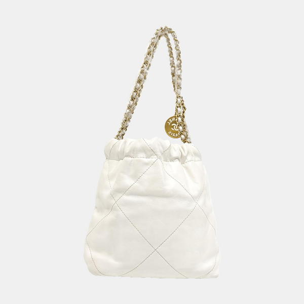 CHANEL 22 Mini Quilted Calfskin White