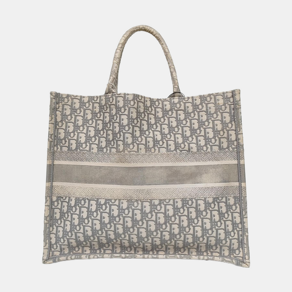 Book Tote Large Oblique Canvas Gray