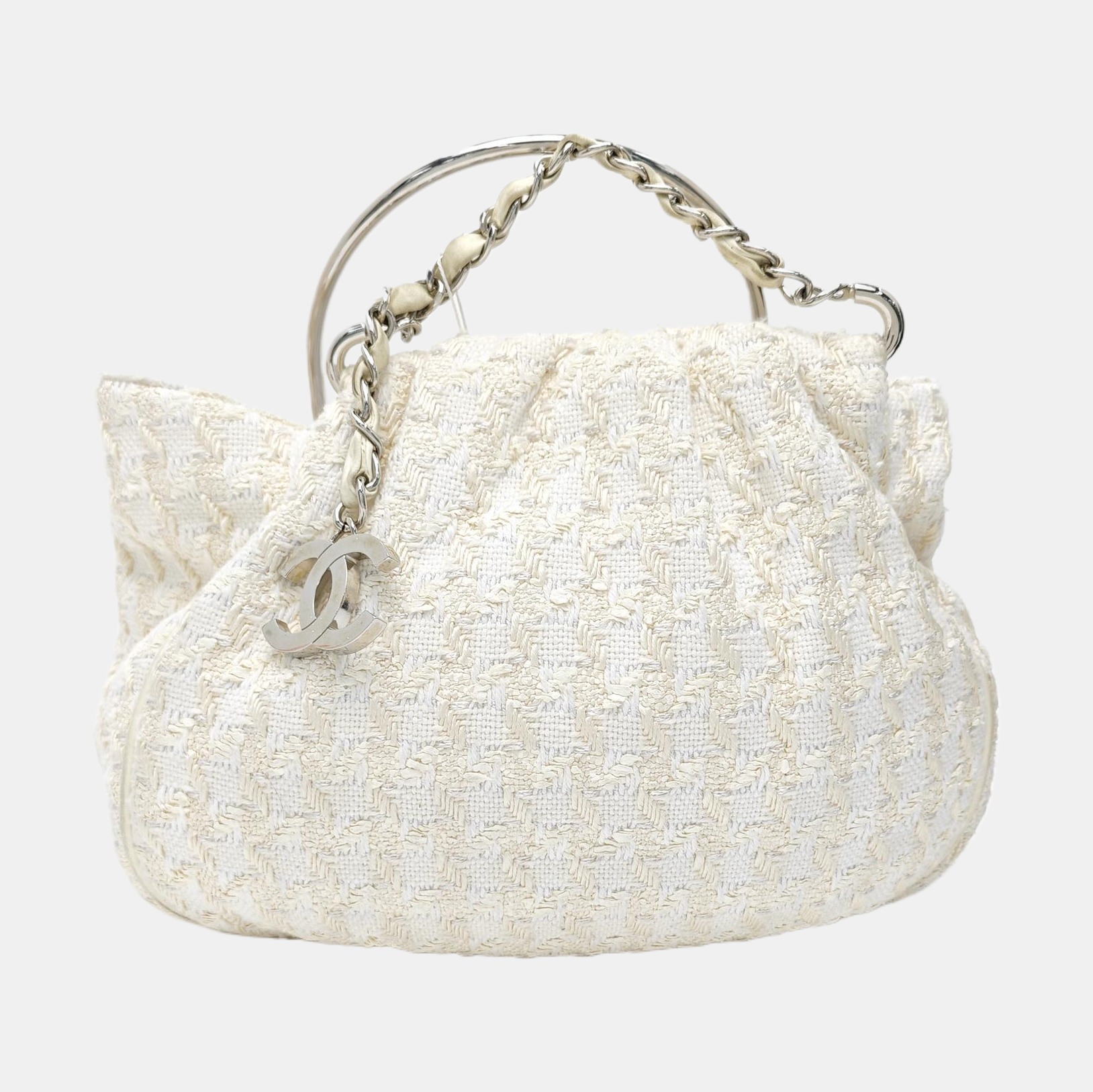 Fabric Top Handle Bag White