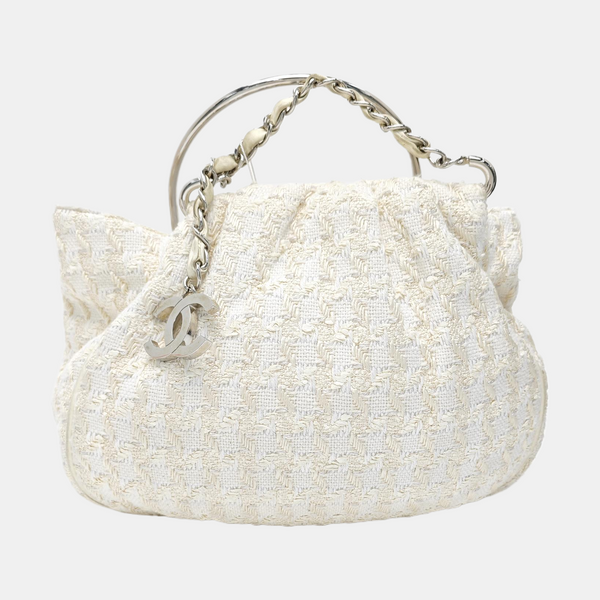 Fabric Top Handle Bag White