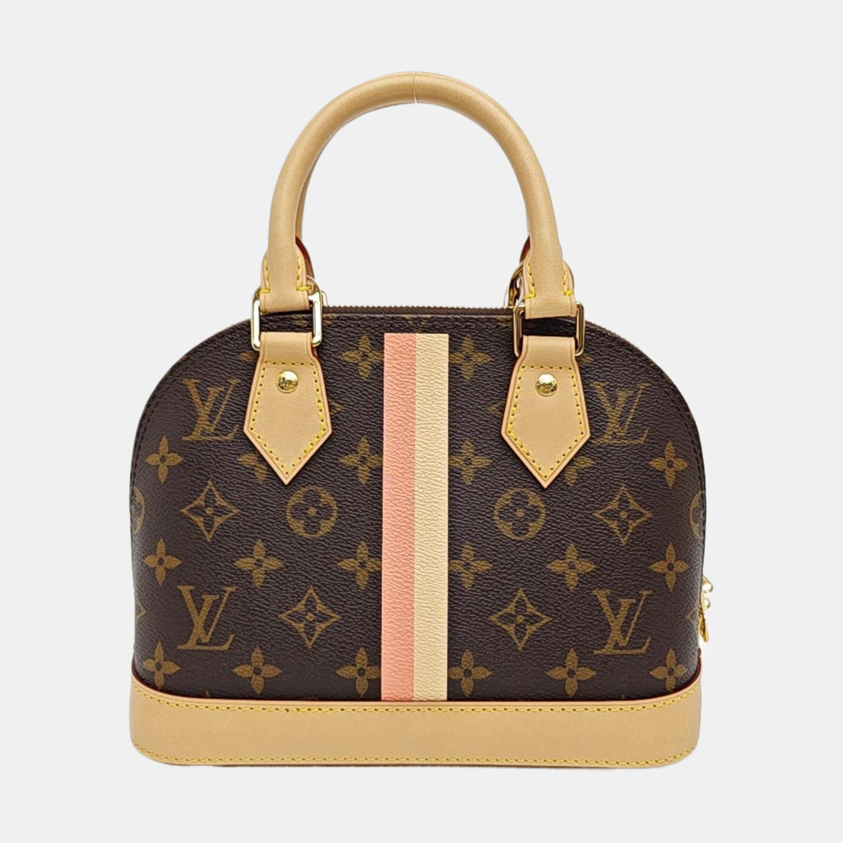 ALMA BB Monogram Coated Canvas Brown