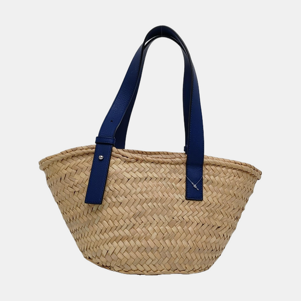 Authenticated pre-owned  Basket Straw Beige - Top Handle Bag at Looply