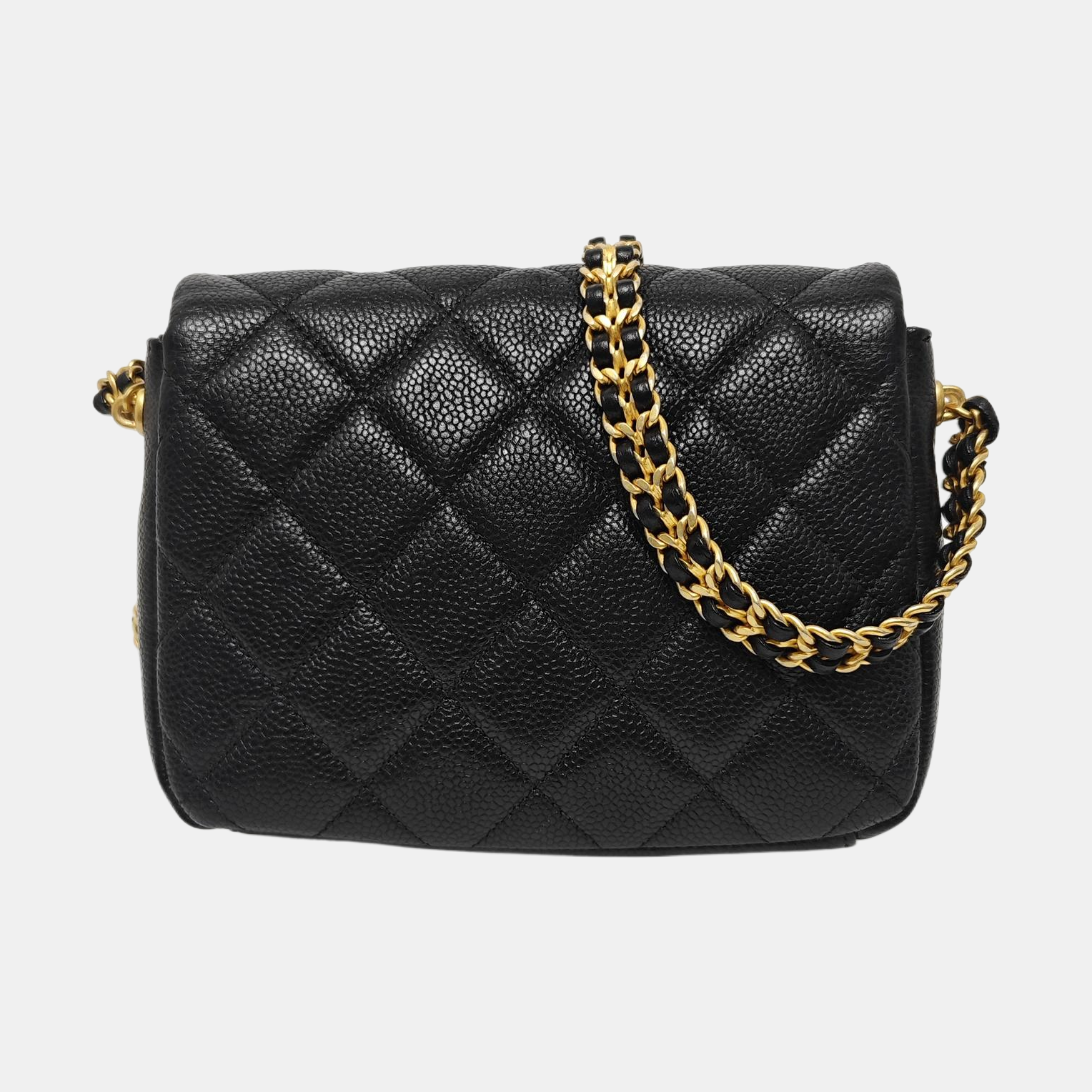 CLASSIC FLAP Mini Quilted Grained Calfskin Black