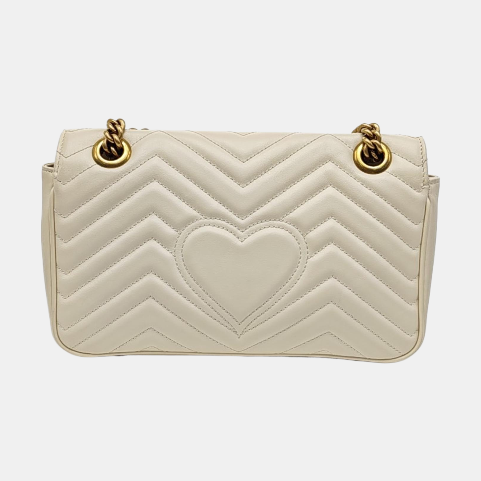 GG Marmont Medium Quilted Calfskin White