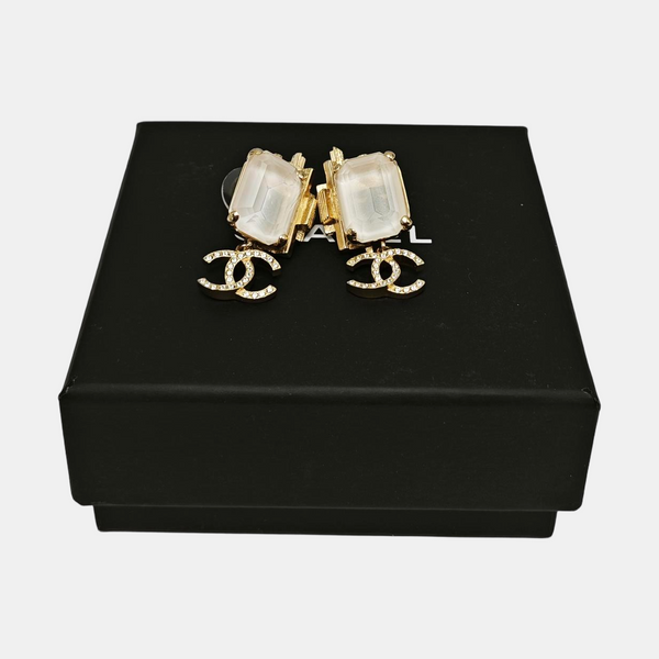 CC Logo Brass Gold Earrings