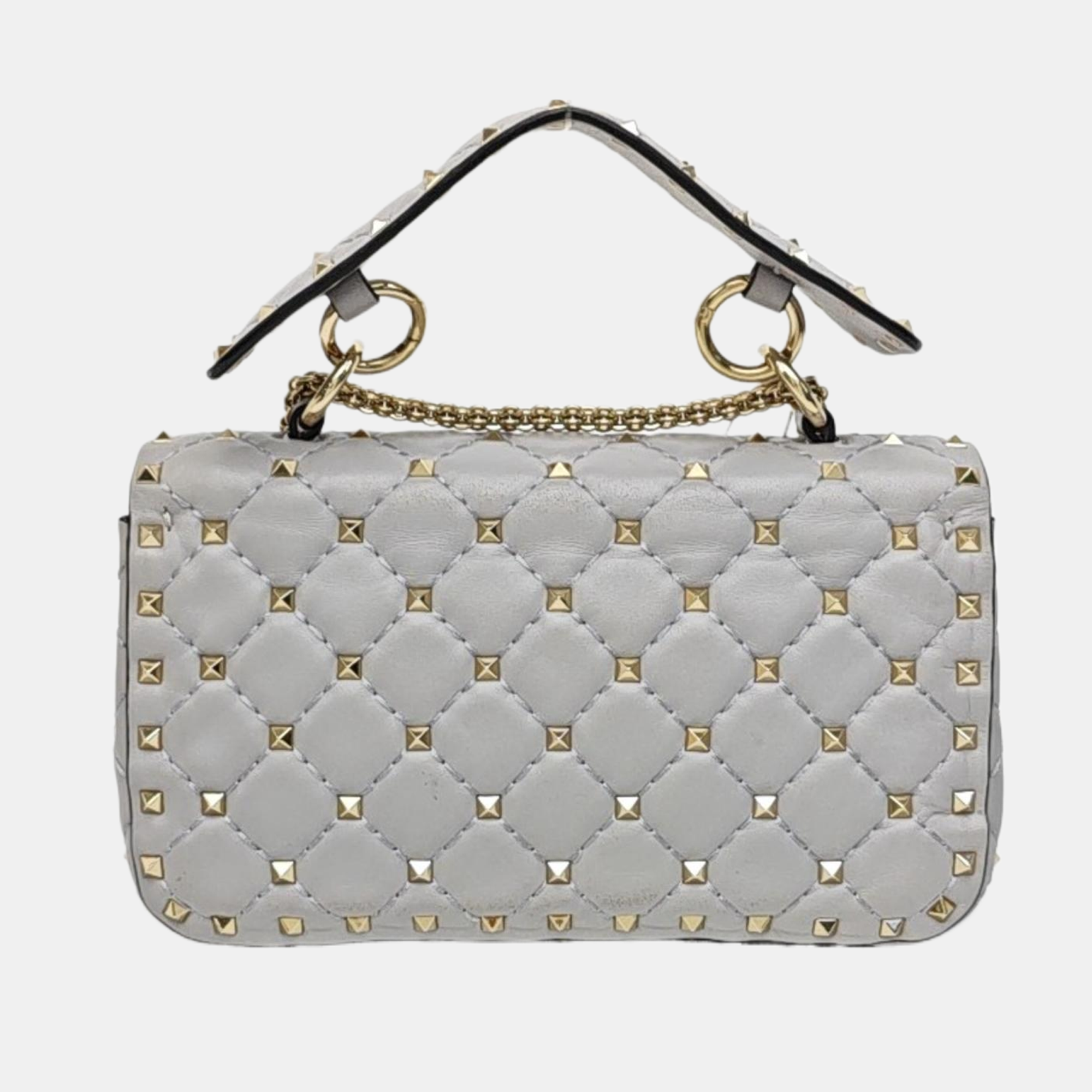 Spike Up Quilted Lambskin Gray