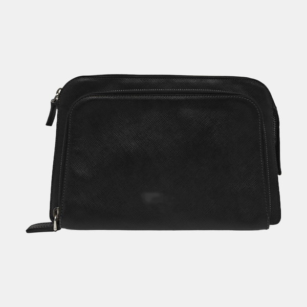 Saffiano Calfskin Clutch Black