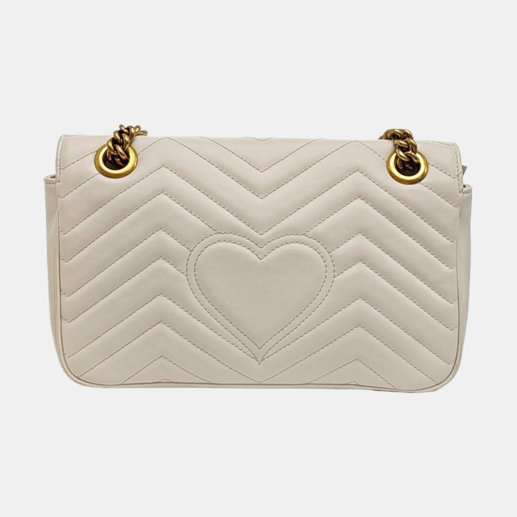 GG Marmont Medium Quilted Calfskin White