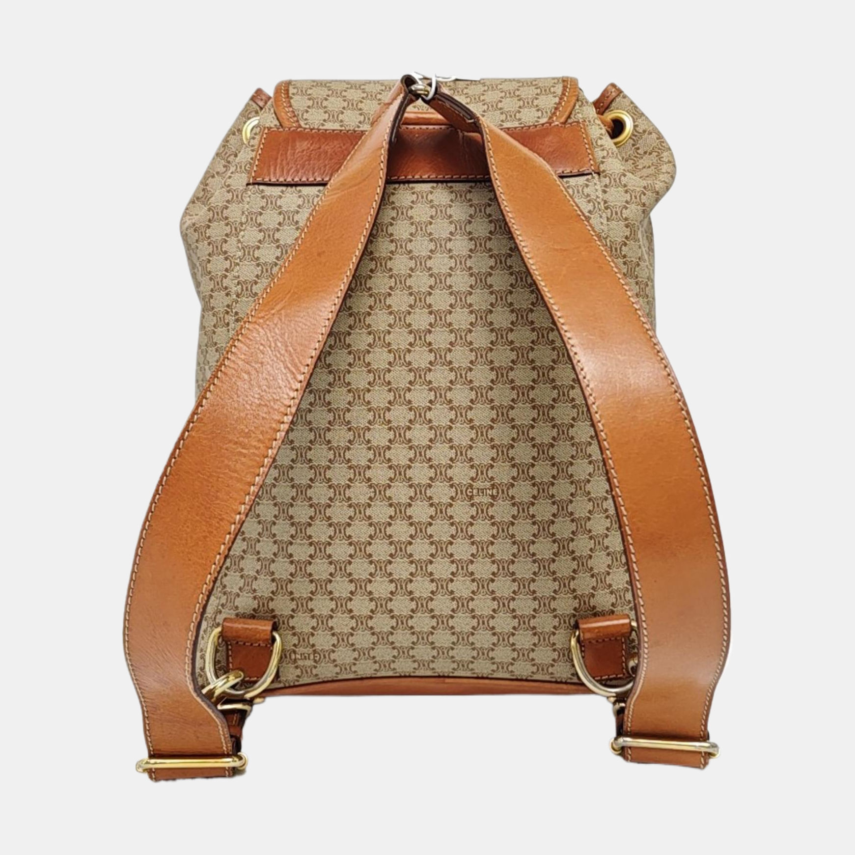 Coated Canvas Backpack Beige