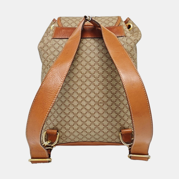 Coated Canvas Backpack Beige