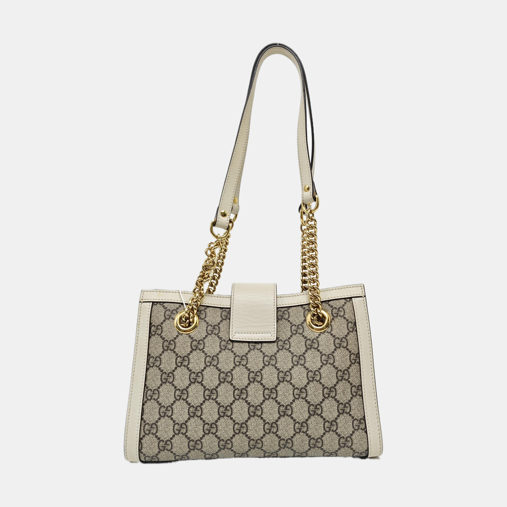 Padlock Small Monogram Coated Canvas Beige