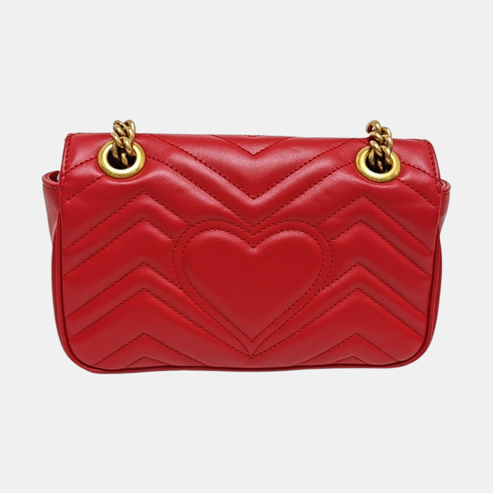 GG Marmont Small Quilted Calfskin Red