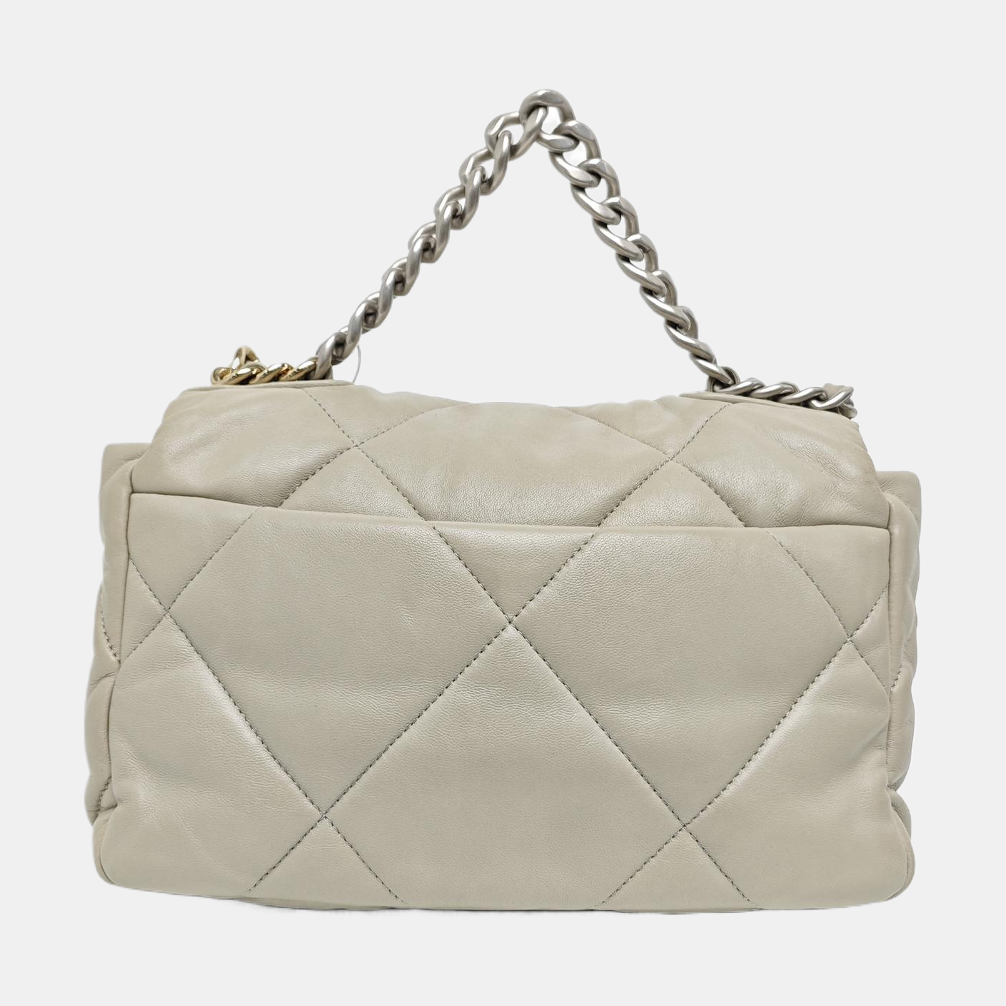 CHANEL 19 Small Quilted Lambskin Gray