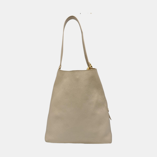LOW KEY HOBO MM Monogram Calfskin Beige
