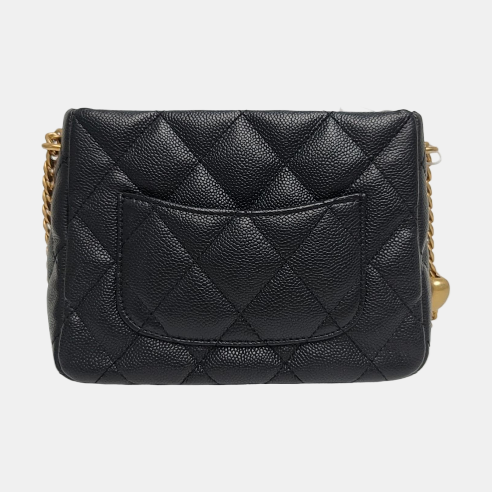 23P Small Quilted Grained Calfskin Black