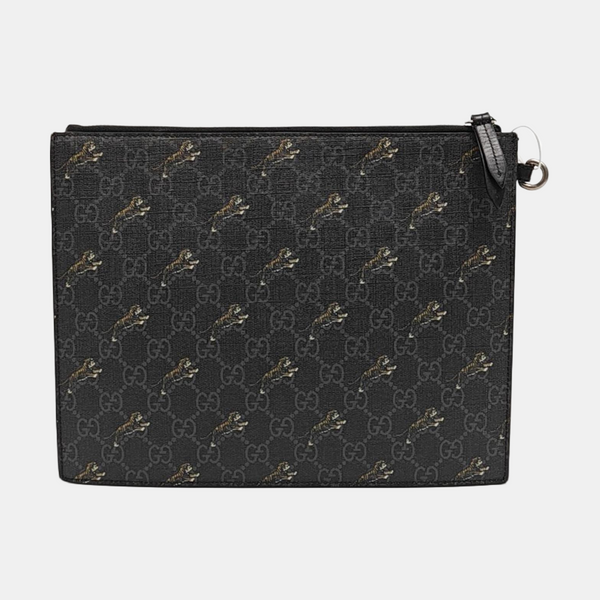 GG Supreme Monogram Coated Canvas Black